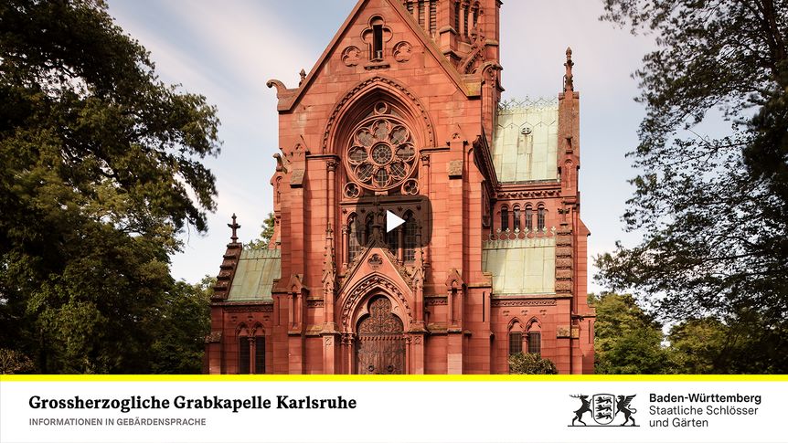 Startbildschirm des Filmes "Großherzogliche Grabkapelle Karlsruhe: Informationen in Gebärdensprache"