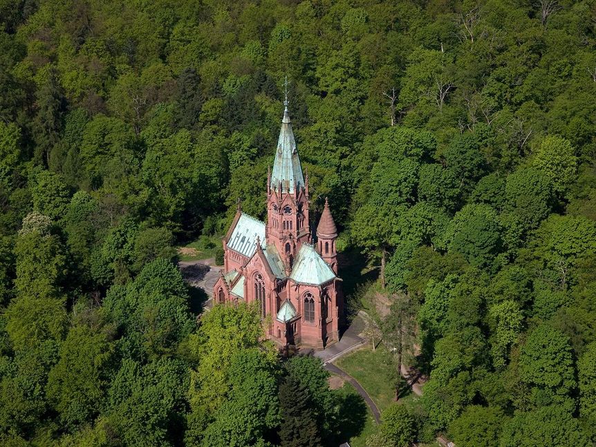 Großherzogliche Grabkapelle Karlsruhe von oben